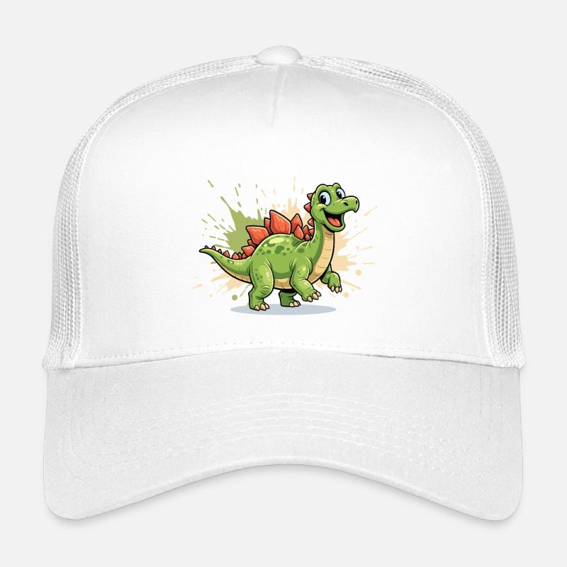 Fröhlicher Dino Stegosaurus Cartoon Kinder Trucker-Cap