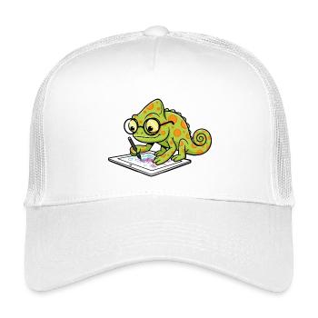 Chamäleon Digitaler Künstler Grafiktablet Masc - Kinder Trucker-Cap - Weiß - Vorne