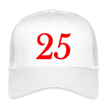 25. 25 ANS. 25e ANNIVERSAIRE. ANNIVERSAIRE 25 ANS. - Casquette trucker enfant - blanc - Devant