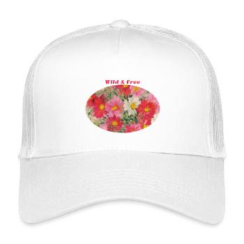 Sauvage et Libre - Elipse de la Fleur du Cosmos Vibrant - Casquette trucker enfant - blanc - Devant