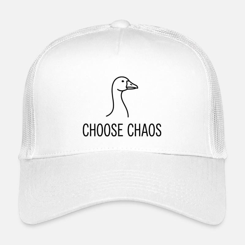 Choose Chaos Ente Linienkunst - Kinder Trucker-Cap - Weiß