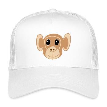Süßes Affengesicht Print Affe Affen Kinder - Kinder Trucker-Cap - Weiß - Vorne