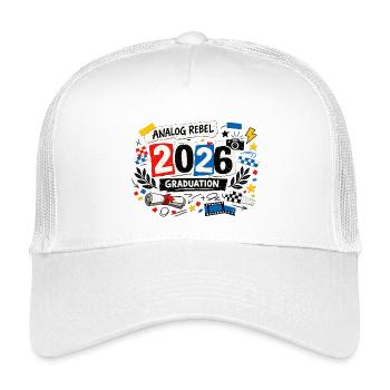 Analog Rebel 2026 Graduation Abschlussfeier - Kinder Trucker-Cap - Weiß - Vorne