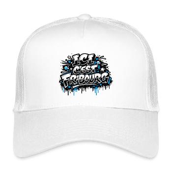ICI C’EST FRIBOURG - Casquette trucker enfant - blanc - Devant