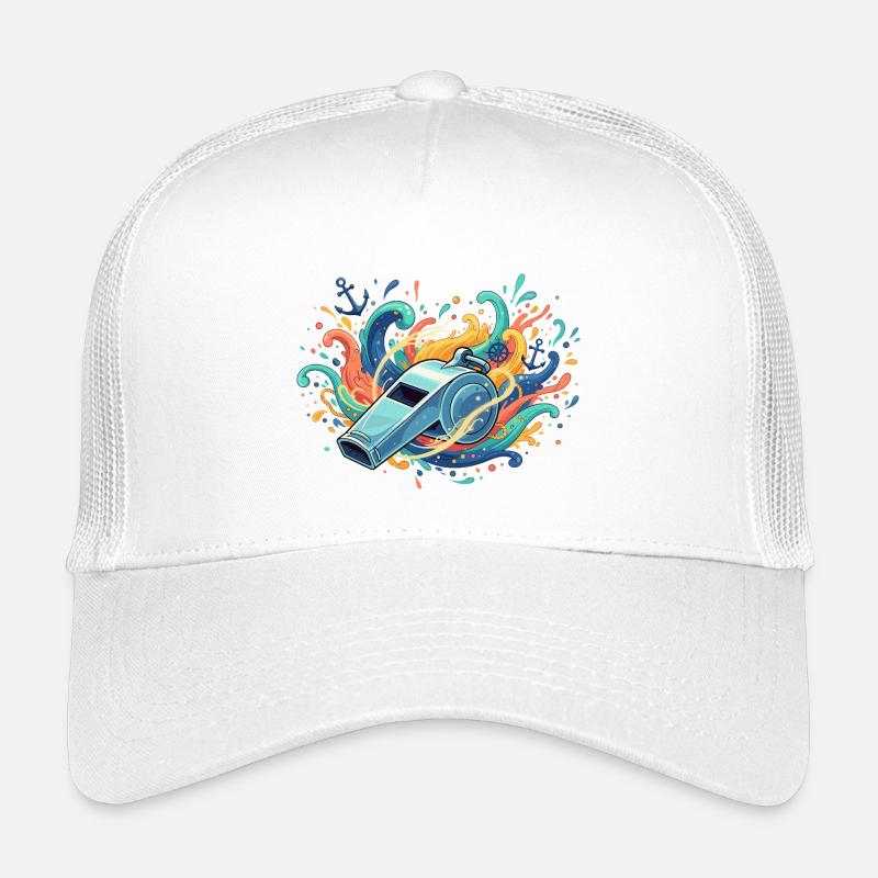 Maritime pipe in a splash of colour Kids’ Trucker Cap