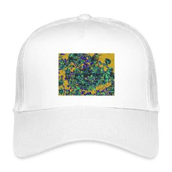 Neon Flowers Psychedelic Floral Design - Kids’ Trucker Cap - white - Front