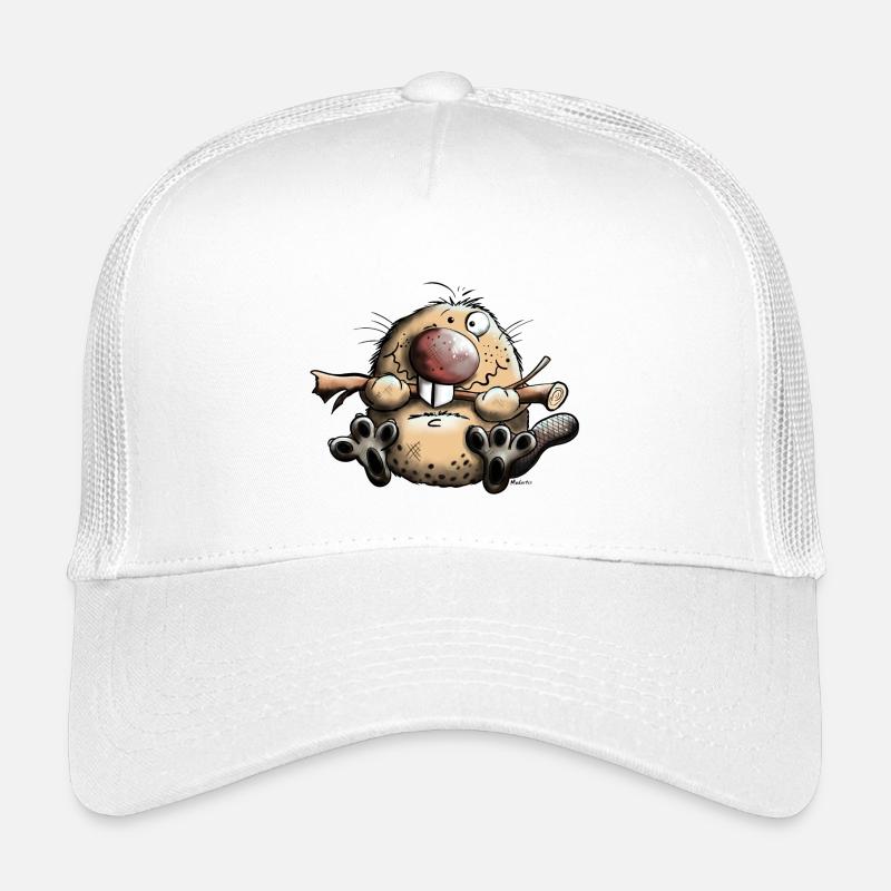 Lustiger Biber - Kinder Trucker-Cap - Weiß