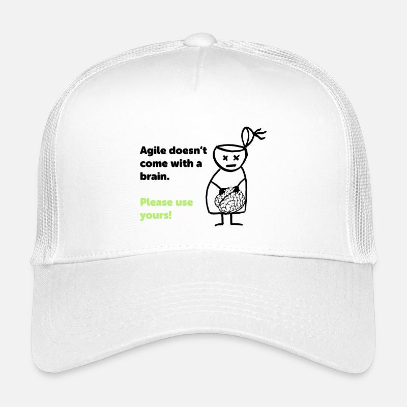 Agile doesn't come with a brain - please use yours - Kinder Trucker-Cap - Weiß