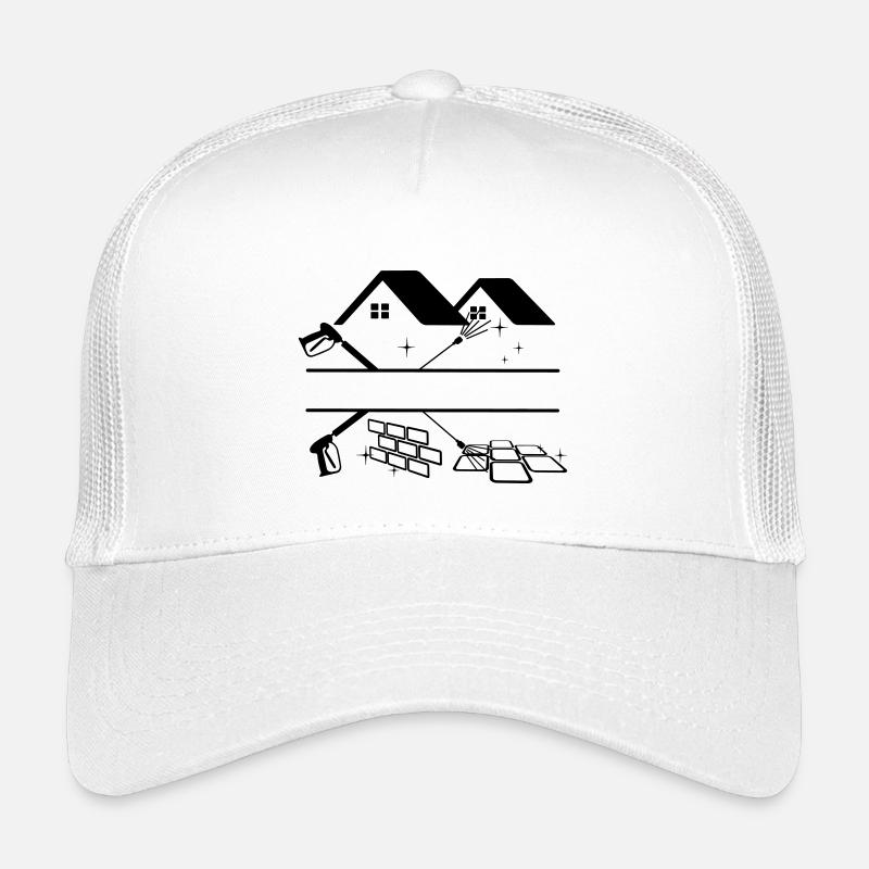 Zwei Hochdrucksprühgeräte Fassadenreinigung mit Häusern Kinder Trucker-Cap