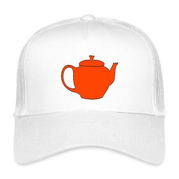 Teekanne Tee Kanne Frühstück Genuss Getränk - Kinder Trucker-Cap - Weiß - Vorne