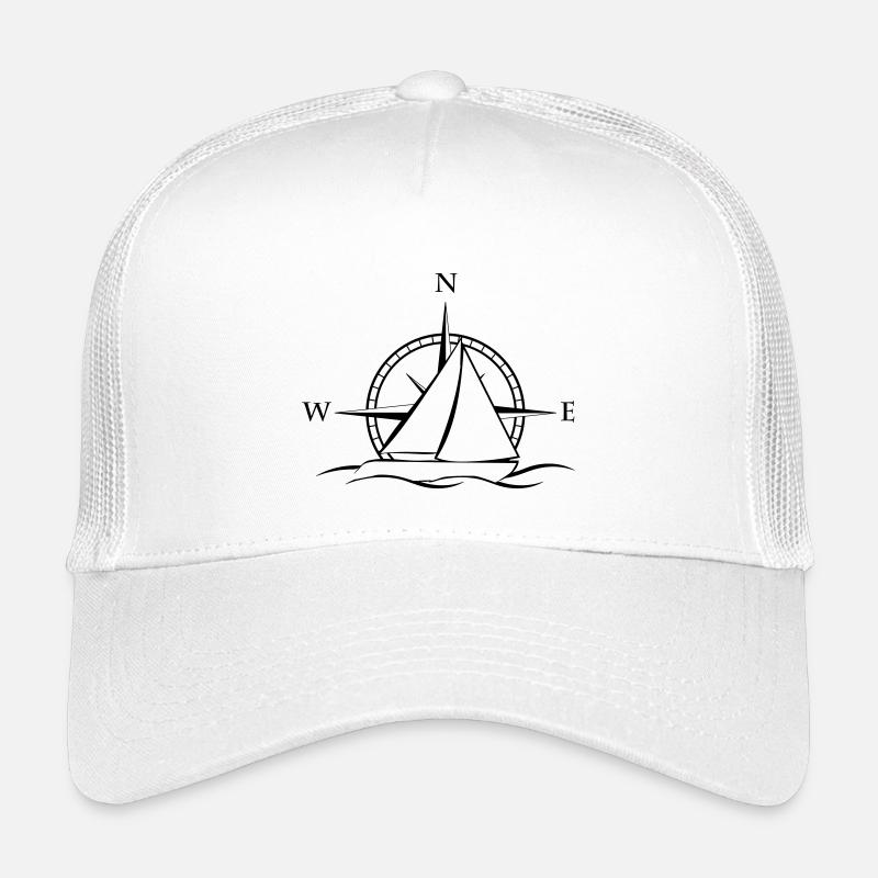 Segelboot mit Windrose neutral schwarz Kinder Trucker-Cap