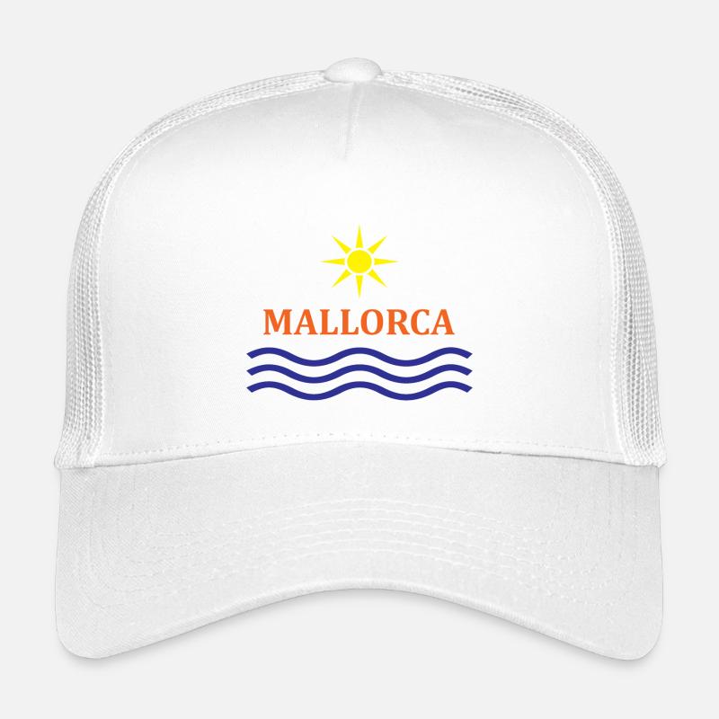 Soleil et vagues Motif Majorque Casquette trucker enfant