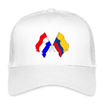 Flag of the Netherlands and Flag Columbia - Kids’ Trucker Cap - white - Front