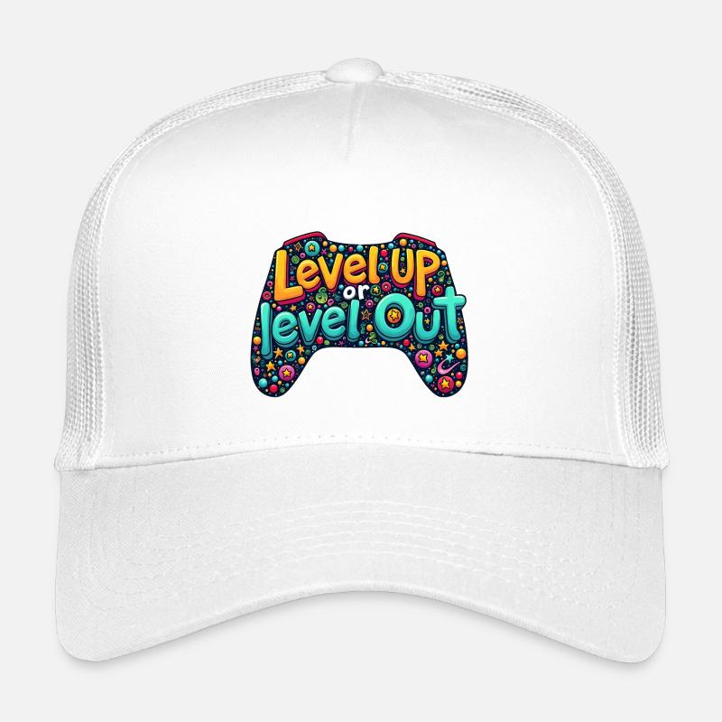 LEVEL UP, OR LEVEL OUT, GAMING QUOTE Kids’ Trucker Cap