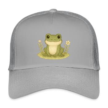 Nordic Forest - Frog - Kids’ Trucker Cap - light grey - Front