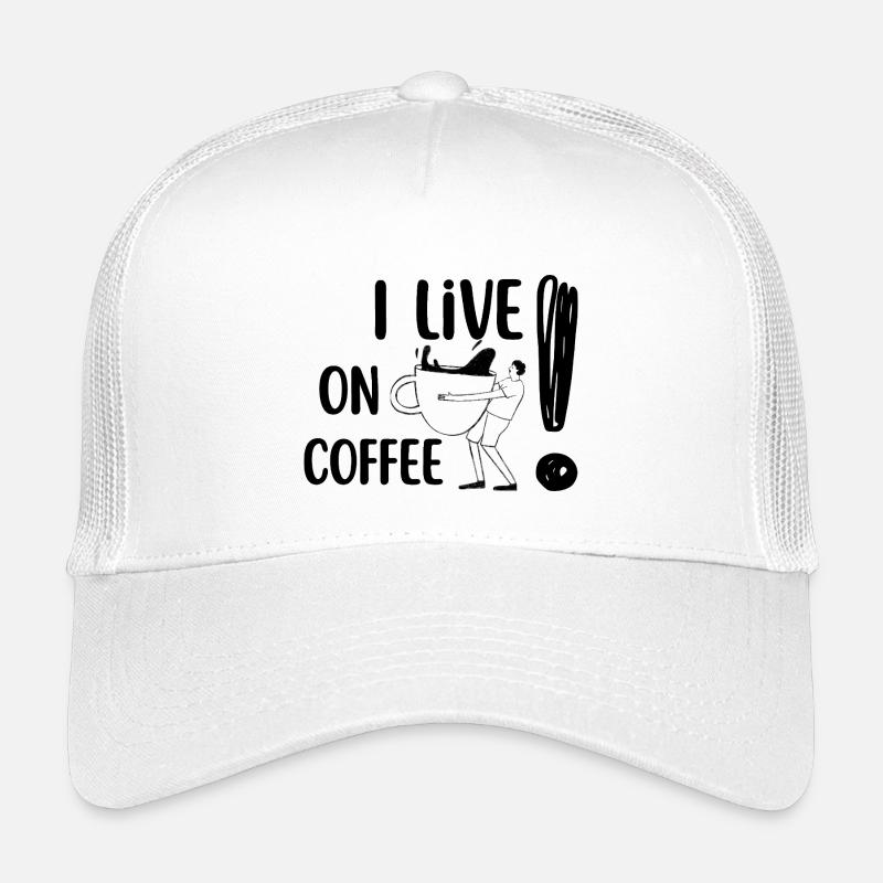 I live on Coffee - Kids’ Trucker Cap - white