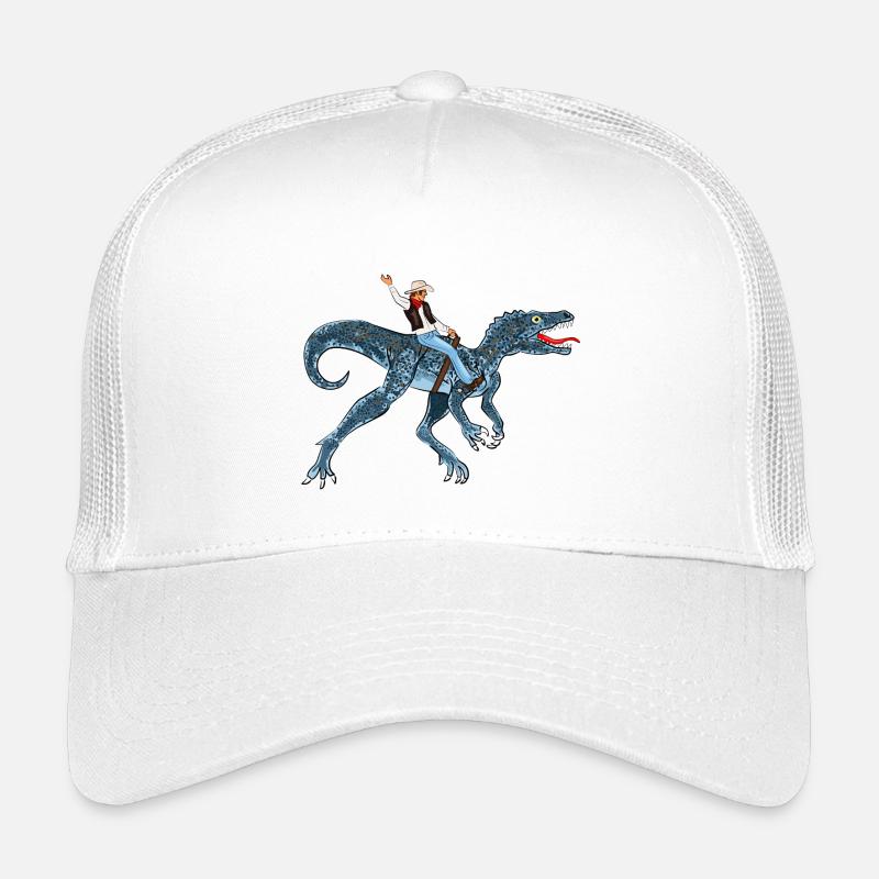 Abenteuerlicher Dinosaurier-Reiter - Kinder Trucker-Cap - Weiß