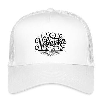 Nebraska - Souvenir USA State Design - Kinder Trucker-Cap - Weiß - Vorne