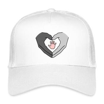 Hands shape heart – family love - Kids’ Trucker Cap - white - Front