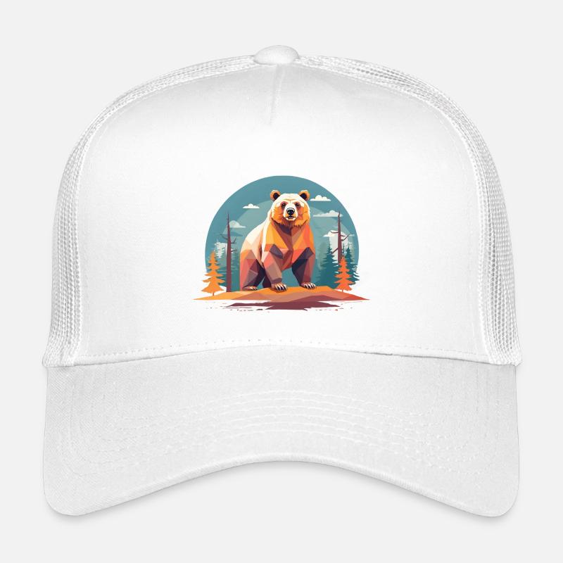 Polygonbär im Wald - Kinder Trucker-Cap - Weiß