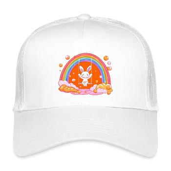 Kuschelbunny Regenbogen Schaukel - Kinder Trucker-Cap - Weiß - Vorne