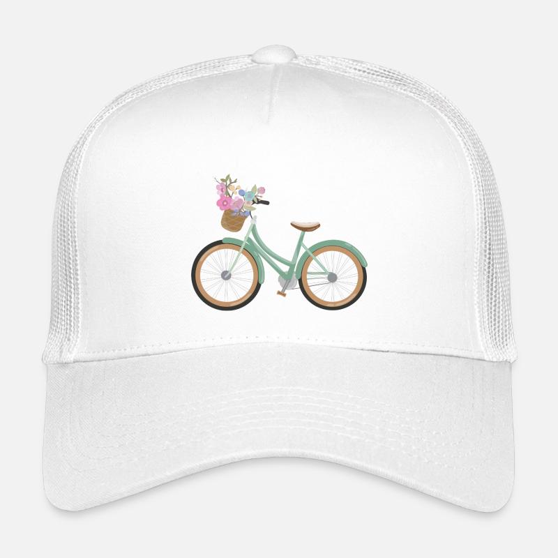 Rad_mit_Blumen - Kinder Trucker-Cap - Weiß