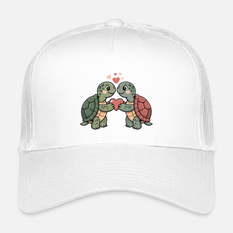 Turtle Couple Valentine's Day - Kids’ Trucker Cap - white