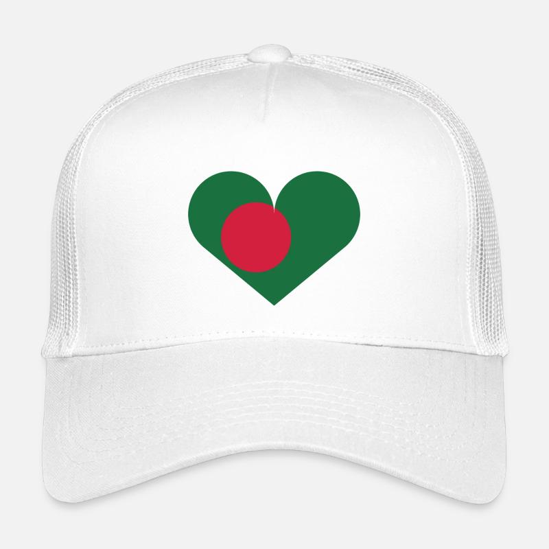 Drapeau bangladais en forme de cœur Casquette trucker enfant