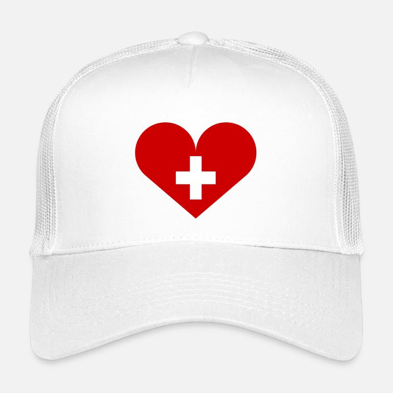 Schweizer Flagge mit Herz Kinder Trucker-Cap