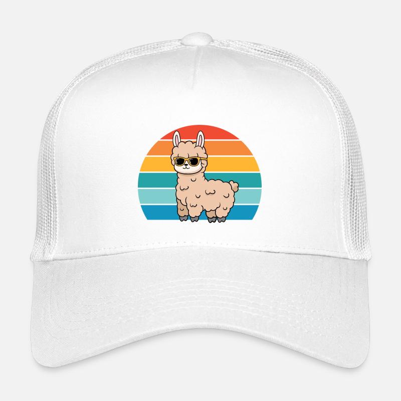 Alpaca with sunglasses for llama lovers Kids’ Trucker Cap