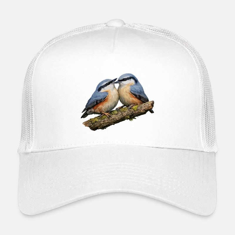 Two Nuthatches on Branch Kids’ Trucker Cap