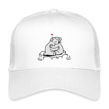 Zwei verliebte Eisbären - Kinder Trucker-Cap - Weiß - Vorne