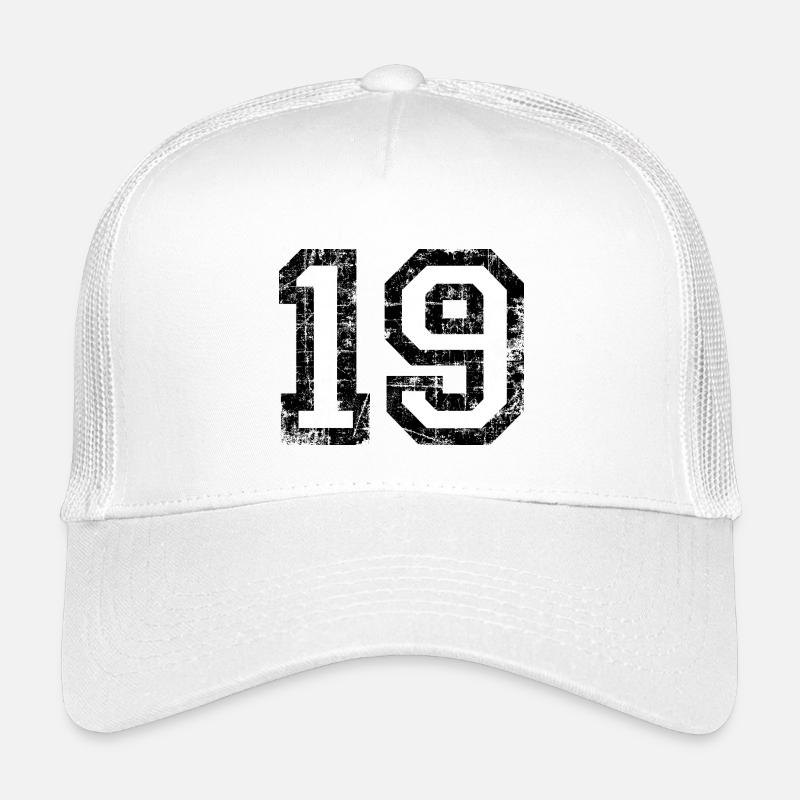 Number 19 number nineteen 19th birthday nineteenth Kids’ Trucker Cap