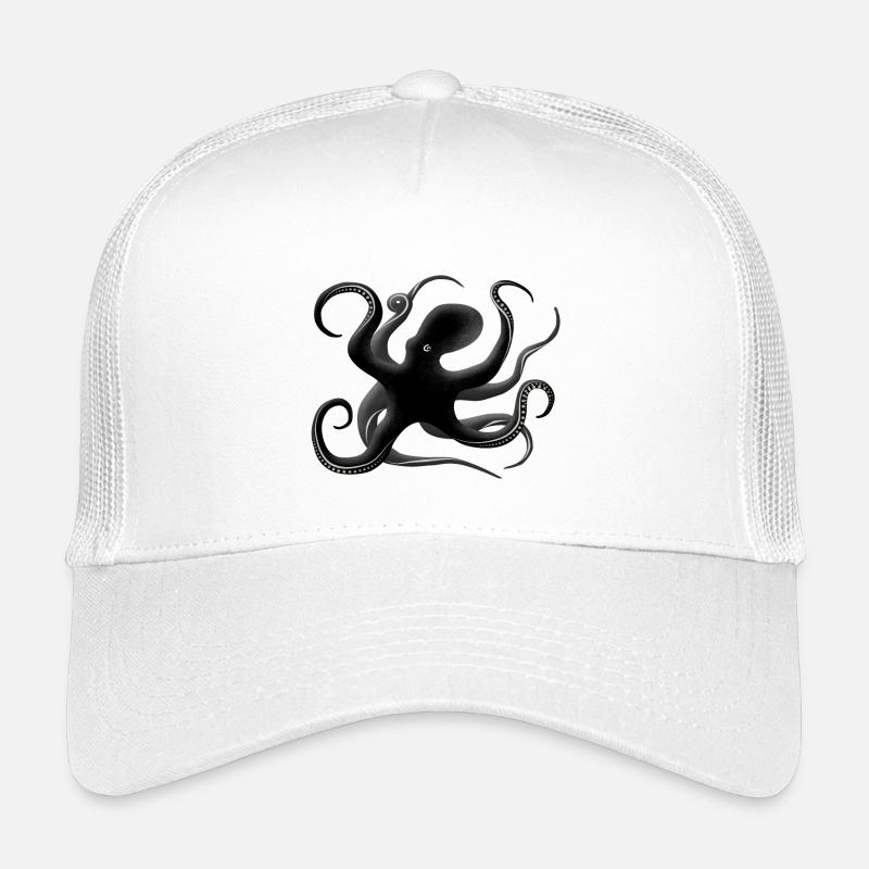 Oktopus Silhouette - Kinder Trucker-Cap - Weiß