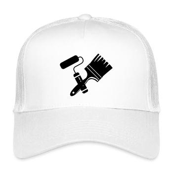Logo du rouleau et du pinceau de peintre d’outils - Casquette trucker enfant - blanc - Devant