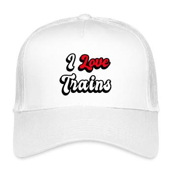 Ich liebe Züge - Kinder Trucker-Cap - Weiß - Vorne