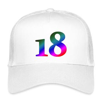 18, bunter farbverlauf, schenken - Kinder Trucker-Cap - Weiß - Vorne
