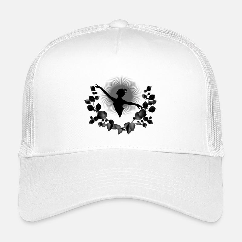 Ballerina silhouette with black eucalyptus Kids’ Trucker Cap