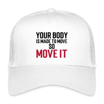 Your body is made to move - so move it black/red - Kids’ Trucker Cap - white - Front