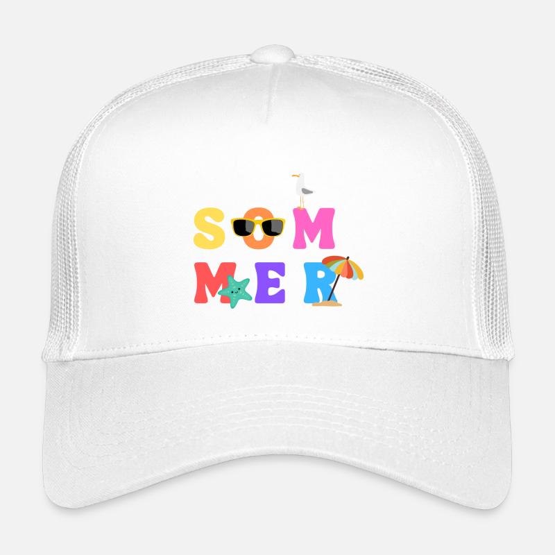 Sommer - Été - Sommerliebe - Sonne - Dim - Casquette trucker enfant - blanc