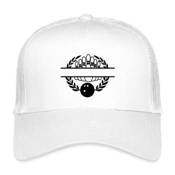 Bowling Lorbeer Kranz Banner - Kinder Trucker-Cap - Weiß - Vorne