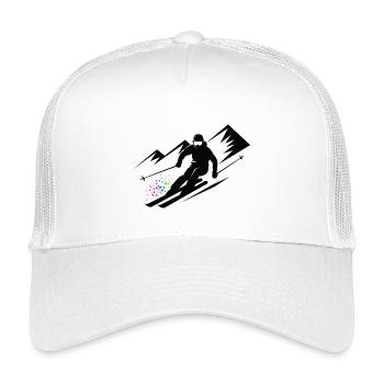 Skiurlaub Skifahrer Skifahren Wintersport - Kinder Trucker-Cap - Weiß - Vorne