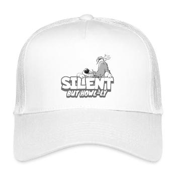 Wolf fart saying I farting wild animal cartoon - Kids’ Trucker Cap - white - Front