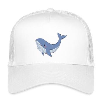 Baleine bleue - Casquette trucker enfant - blanc - Devant