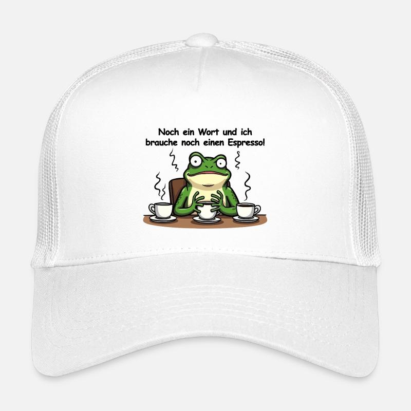 Espresso-Frosch – Kein Bock vor dem ersten Kaffee - Kinder Trucker-Cap - Weiß