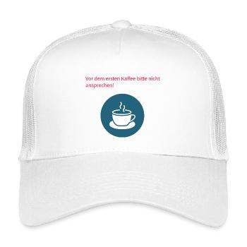 Vor dem Kaffee Bitte Nicht Ansprechen - Kinder Trucker-Cap - Weiß - Vorne