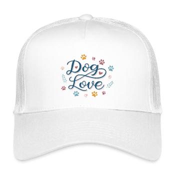 Dog Love Script Pastel Paw - Kids’ Trucker Cap - white - Front