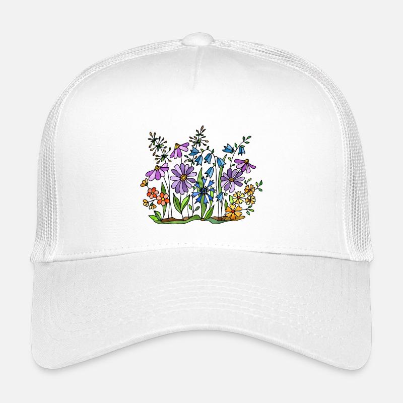Blumen - Kinder Trucker-Cap - Weiß