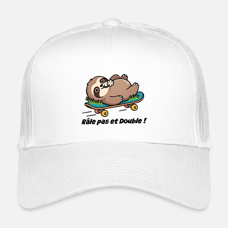 Autocollant caravane, van Râle pas et double ! Casquette trucker enfant