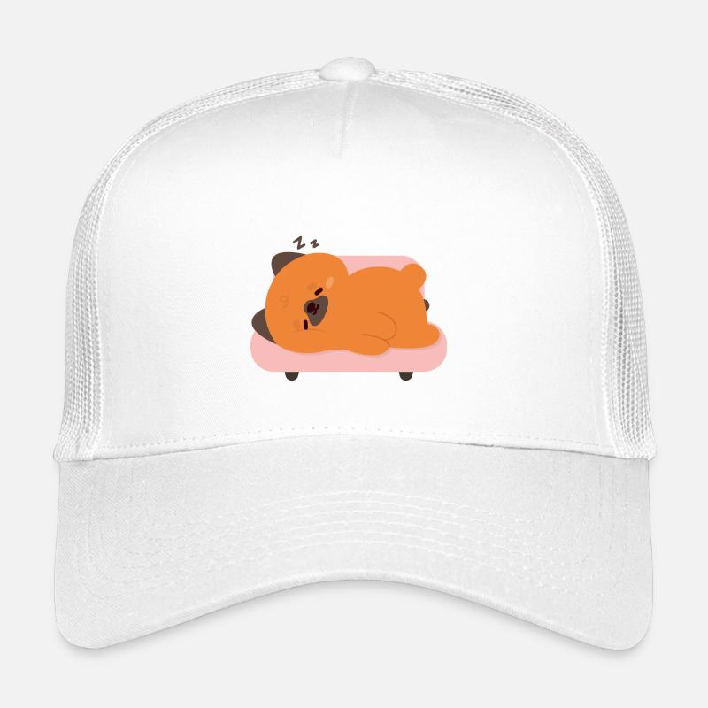 Müder Deutscher Schäferhund auf rosa Sofa - Kinder Trucker-Cap - Weiß